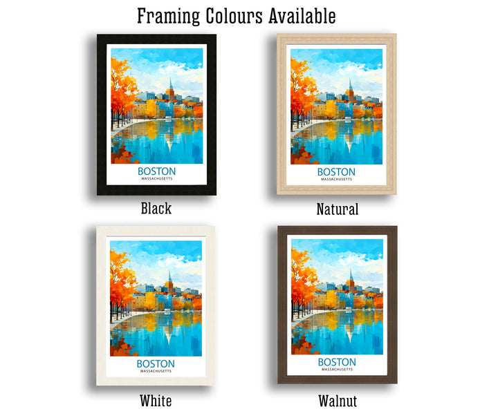Boston Massachusetts Travel Print Wall Decor Wall Art Boston Wall Hanging Home Décor Boston Gift Art Lovers Massachusetts Art Lover Gift