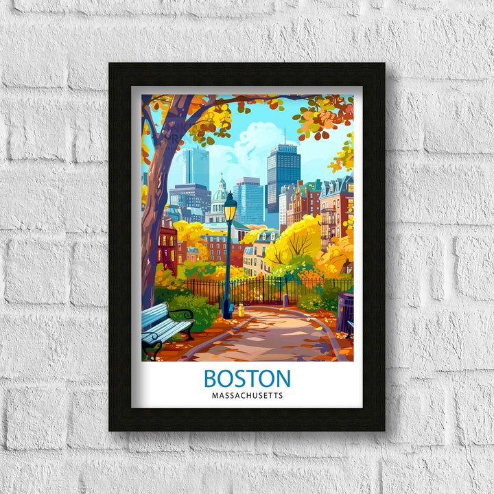 Boston Massachusetts Travel Print Wall Decor Wall Art Boston Wall Hanging Home Décor Boston Gift Art Lovers Massachusetts Art Lover Gift