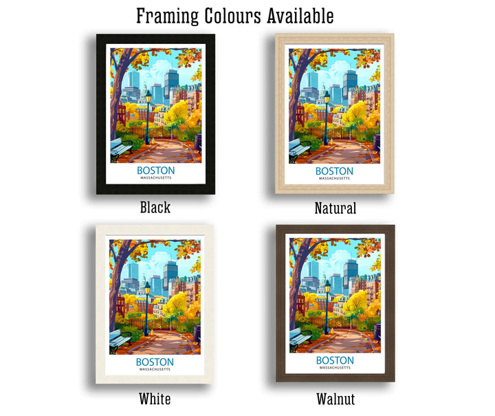 Boston Massachusetts Travel Print Wall Decor Wall Art Boston Wall Hanging Home Décor Boston Gift Art Lovers Massachusetts Art Lover Gift