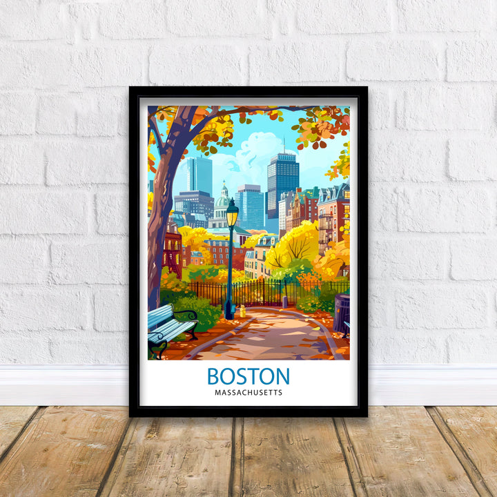 Boston Massachusetts Travel Print Wall Decor Wall Art Boston Wall Hanging Home Décor Boston Gift Art Lovers Massachusetts Art Lover Gift