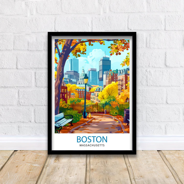 Boston Massachusetts Travel Print Wall Decor Wall Art Boston Wall Hanging Home Décor Boston Gift Art Lovers Massachusetts Art Lover Gift