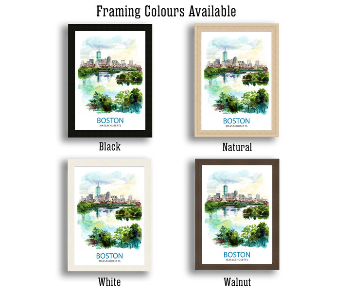 Boston Massachusetts Travel Print Wall Decor Wall Art Boston Wall Hanging Home Décor Boston Gift Art Lovers Massachusetts Art Lover Gift