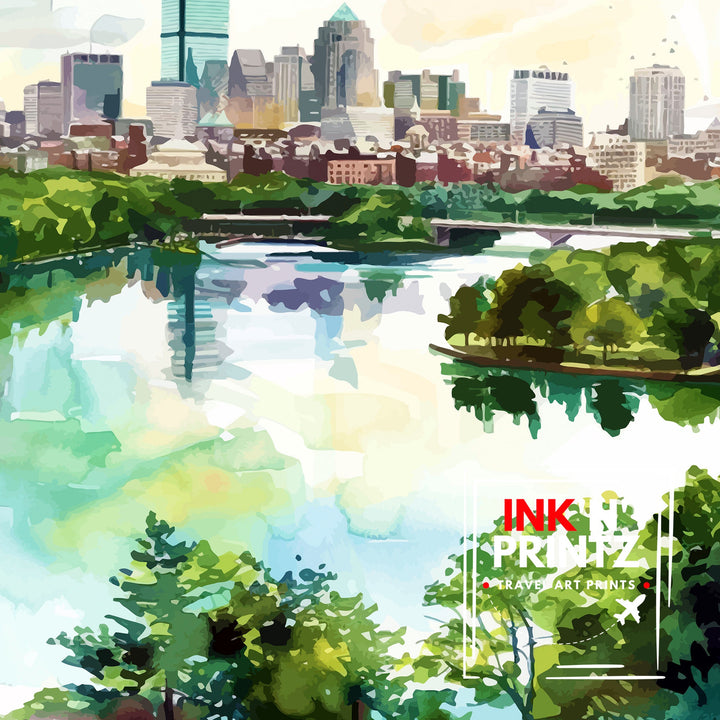 Boston Massachusetts Travel Print Wall Decor Wall Art Boston Wall Hanging Home Décor Boston Gift Art Lovers Massachusetts Art Lover Gift