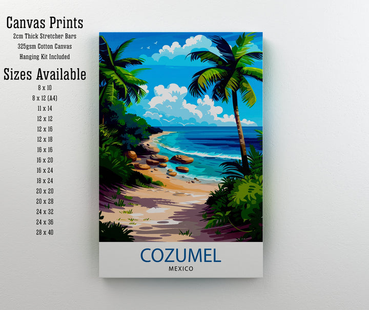 Cozumel Mexico Travel Print Wall Art Cozumel Wall Hanging Home Décor Cozumel Gift Art Lovers Mexico Art Lover Gift Print Art