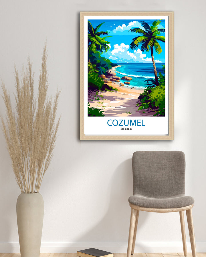 Cozumel Mexico Travel Print Wall Art Cozumel Wall Hanging Home Décor Cozumel Gift Art Lovers Mexico Art Lover Gift Print Art