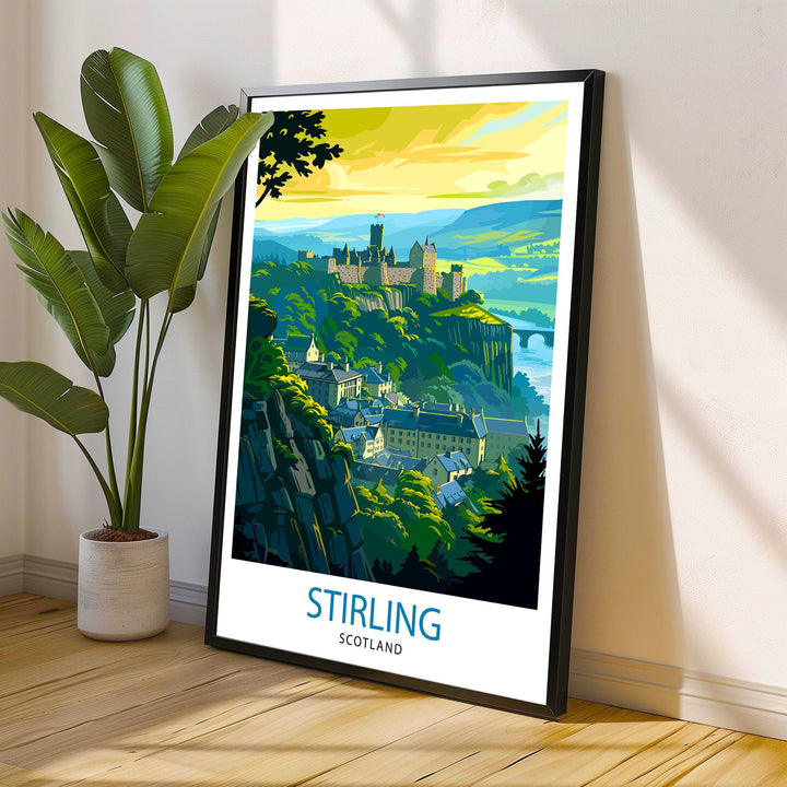 Stirling Scotland Poster Historic City Art Scottish Landmarks Poster Stirling Castle
