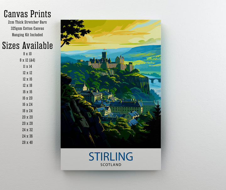 Stirling Scotland Poster Historic City Art Scottish Landmarks Poster Stirling Castle