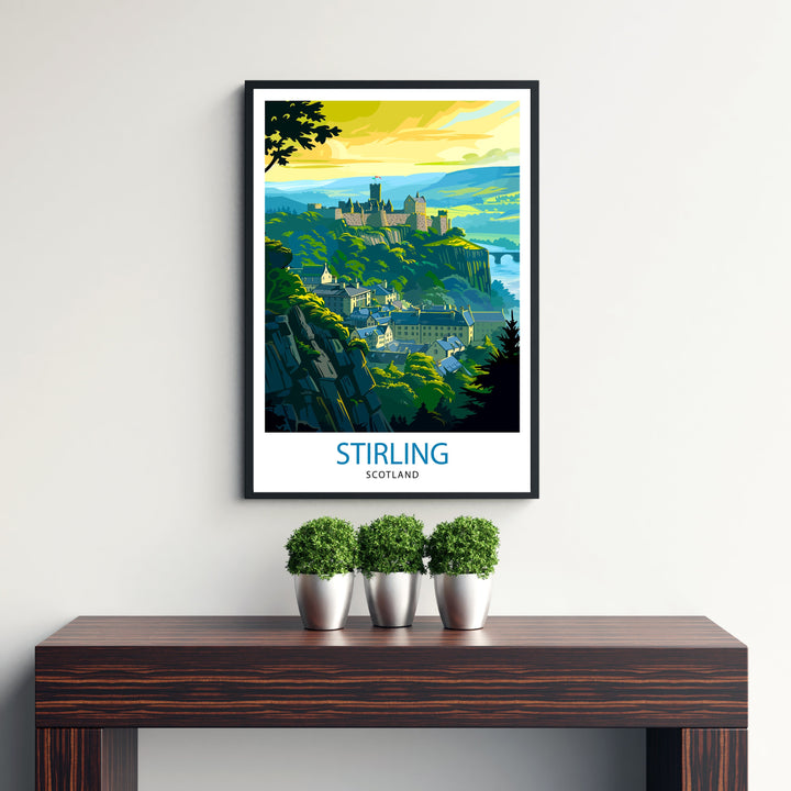 Stirling Scotland Poster Historic City Art Scottish Landmarks Poster Stirling Castle