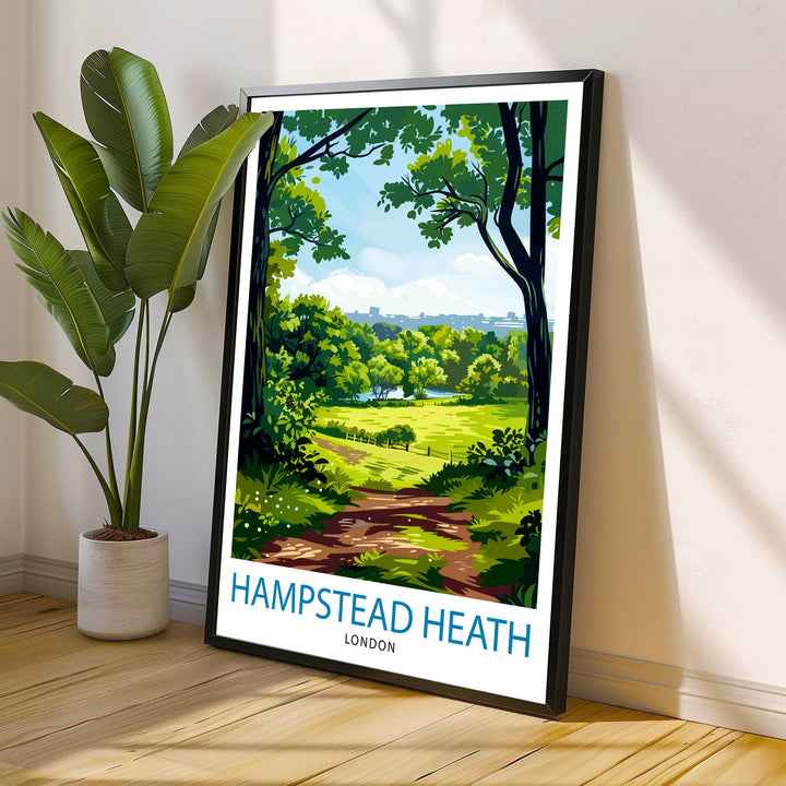 Hampstead Heath London Travel Poster