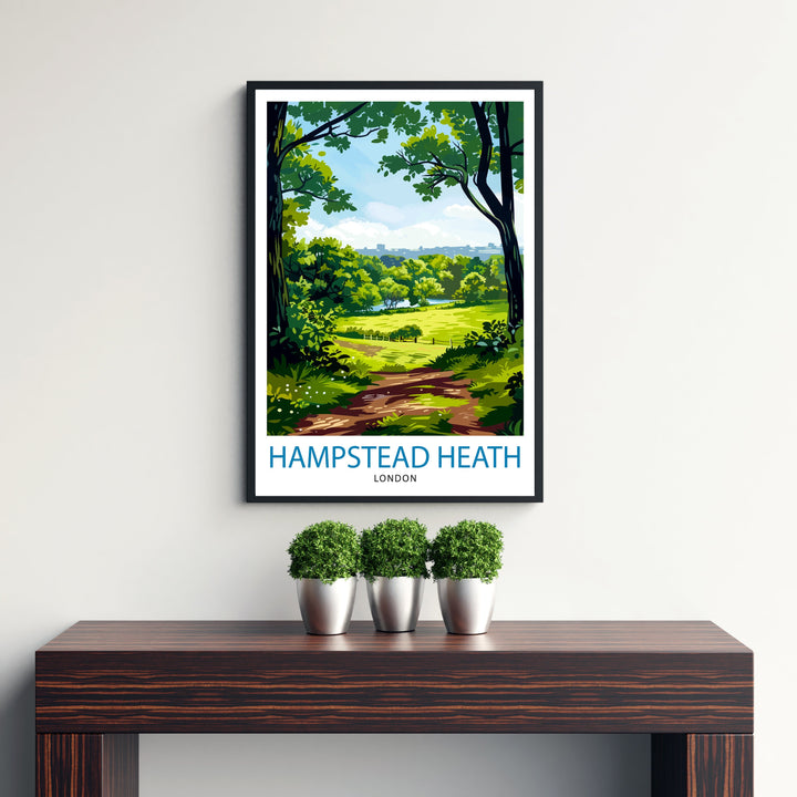 Hampstead Heath London Travel Poster