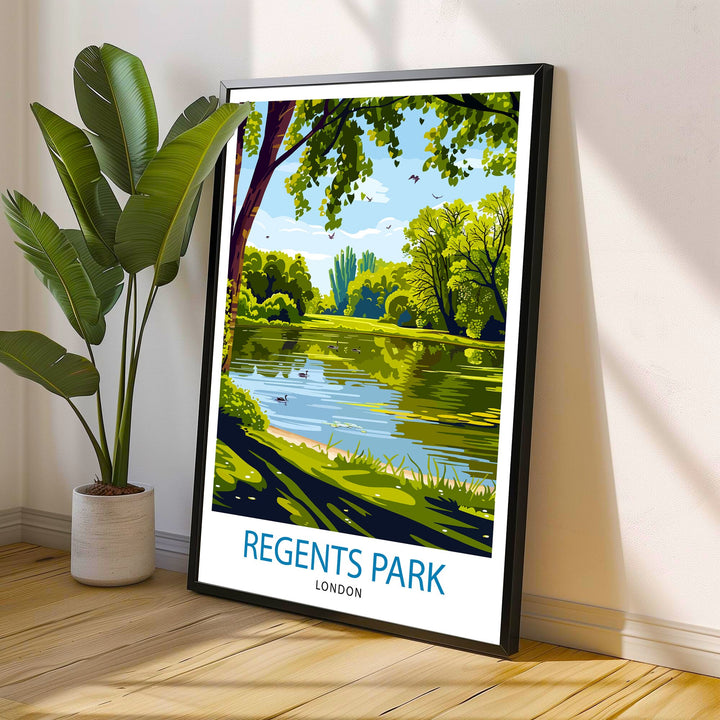 Regent's Park London Travel Poster