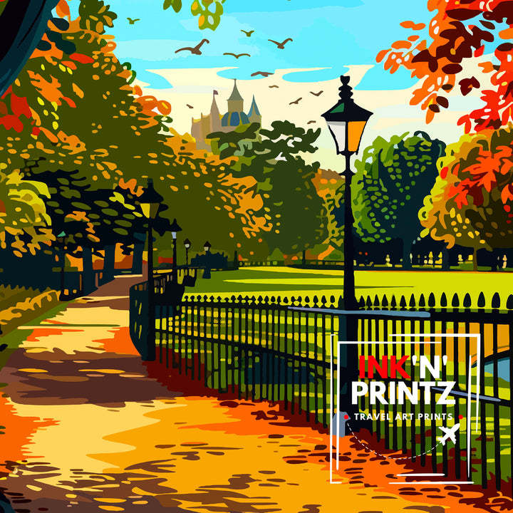 Kensington Gardens London Travel Poster