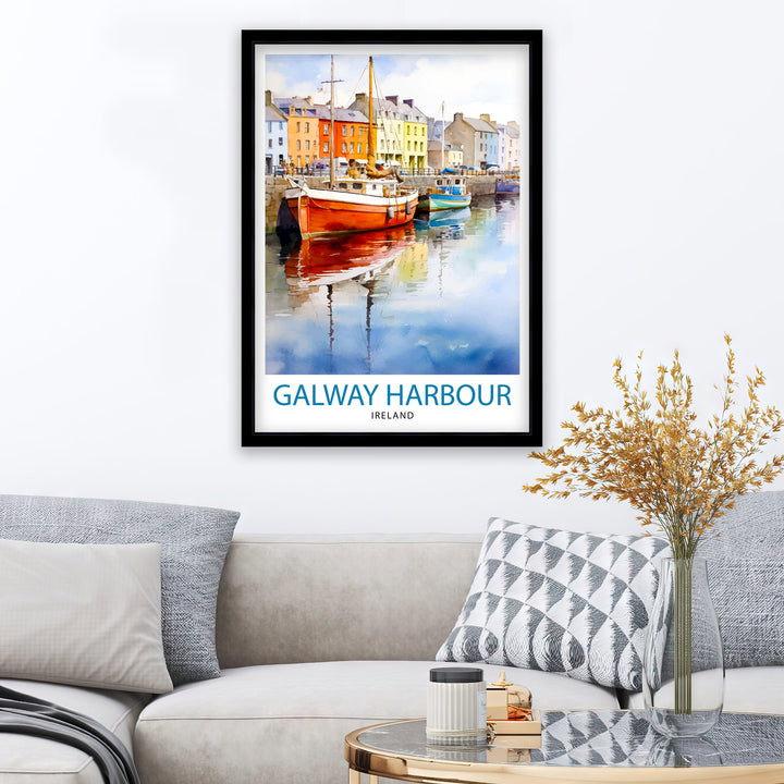 Galway Harbour Travel Poster
