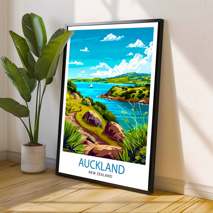 Auckland New Zealand Travel Poster