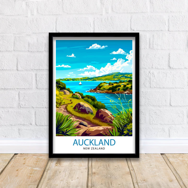 Auckland New Zealand Travel Poster