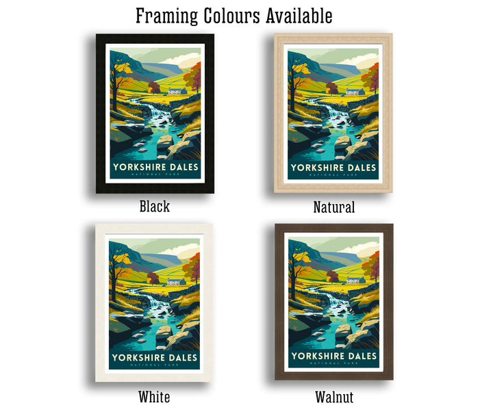 Yorkshire Dales Travel Poster Wall Art, Home Decor Yorkshire Dales Illustration Travel Poster Gift For UK Travelers England Home Decor