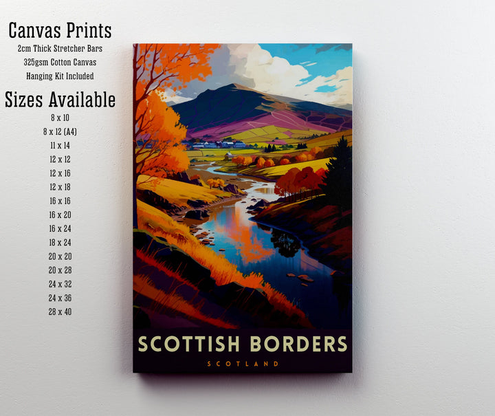 Scottish Borders Travel Print Wall Decor Wall Art Scottish Borders Wall Hanging Home Décor Scottish Borders Gift Art Lovers Scotland Art