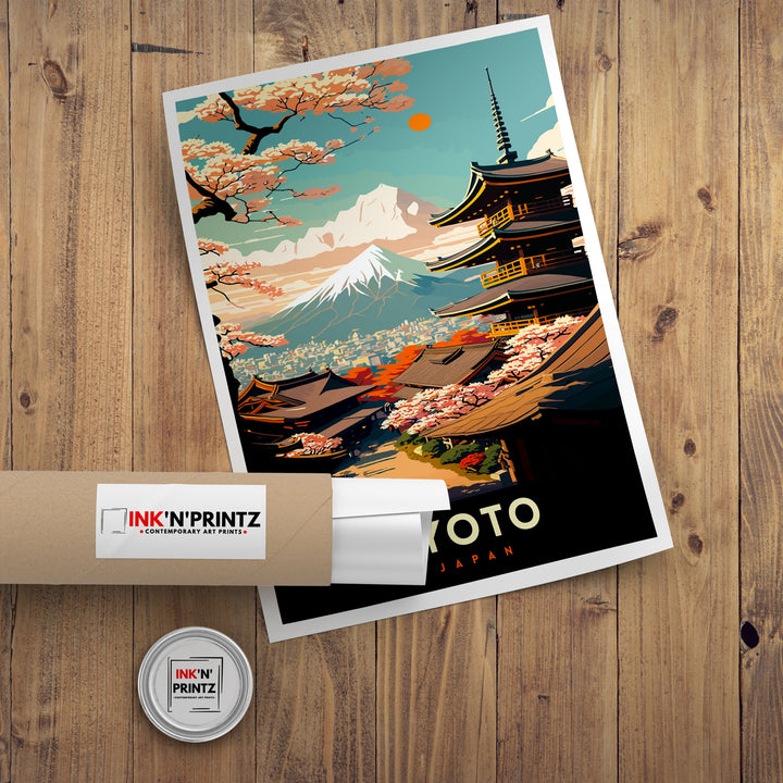Kyoto Japan Travel Print Japan Wall Decor Kyoto Poster Japan Travel Prints Kyoto Art Print Kyoto Japan Illustration Kyoto Wall Art Japan