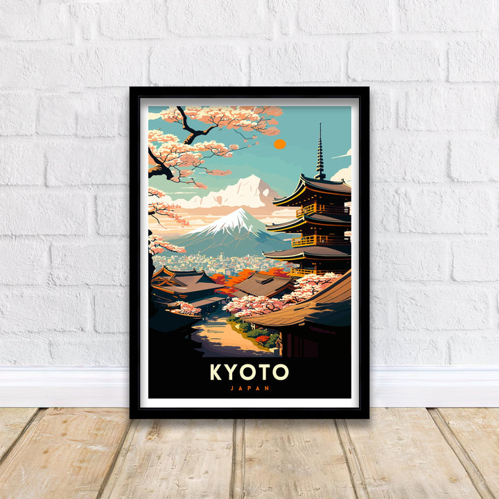 Kyoto Japan Travel Print Japan Wall Decor Kyoto Poster Japan Travel Prints Kyoto Art Print Kyoto Japan Illustration Kyoto Wall Art Japan