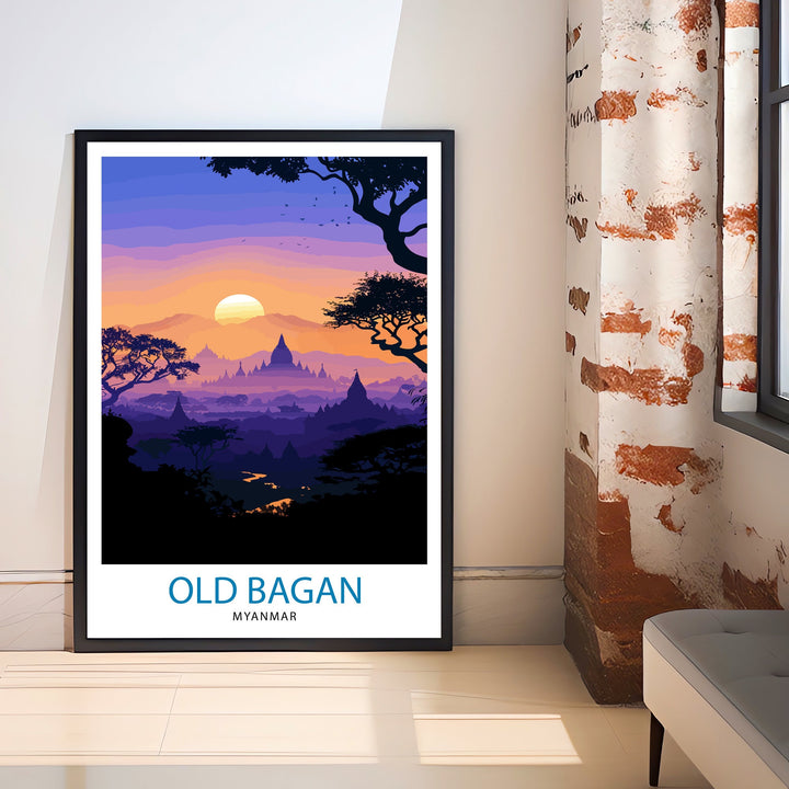 Bagan Myanmar Travel Poster