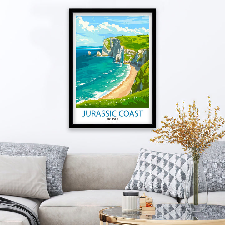 Jurassic Coast England Travel Poster
