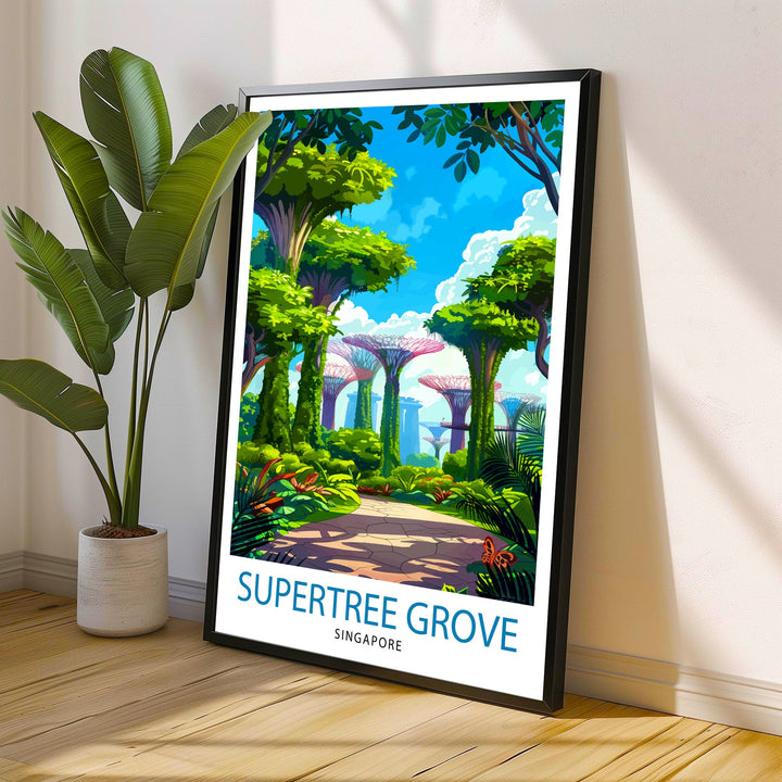 Supertree Grove Singapore Travel Poster