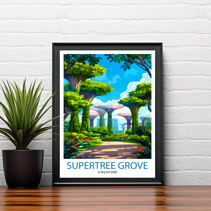 Supertree Grove Singapore Travel Poster