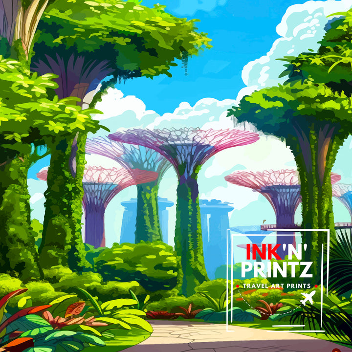 Supertree Grove Singapore Travel Poster