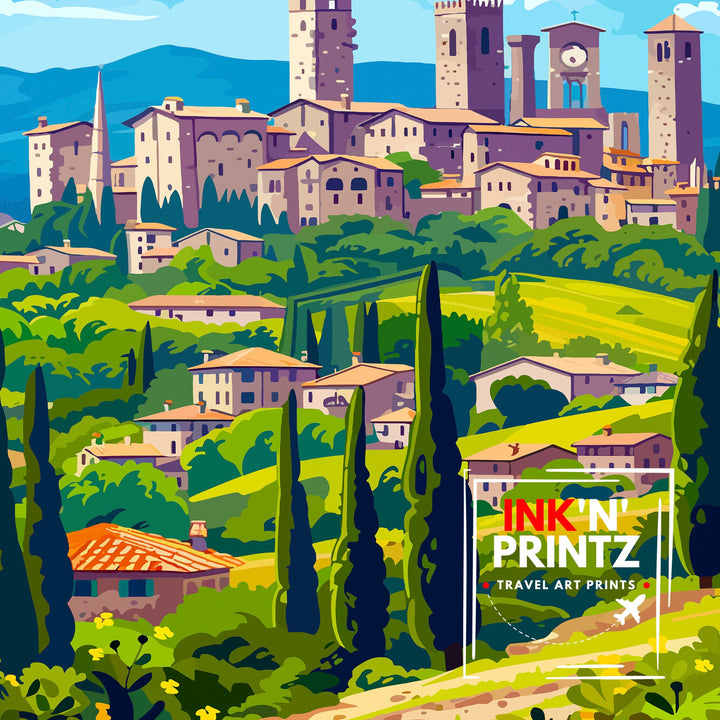 San Gimignano Italy Travel Print