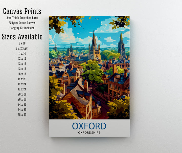 Oxford England Travel Poster