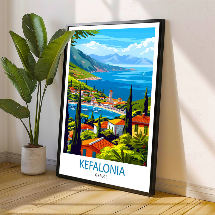 Kefalonia Greece Travel Poster