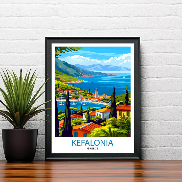 Kefalonia Greece Travel Poster