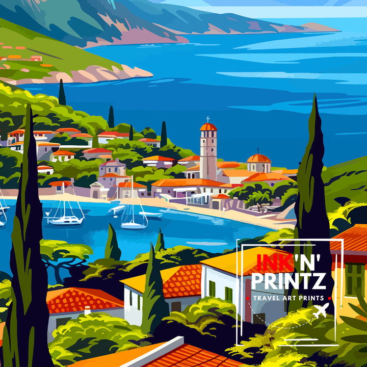Kefalonia Greece Travel Poster