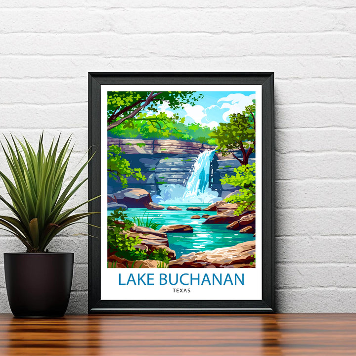 Lake Buchanan Texas Travel Poster