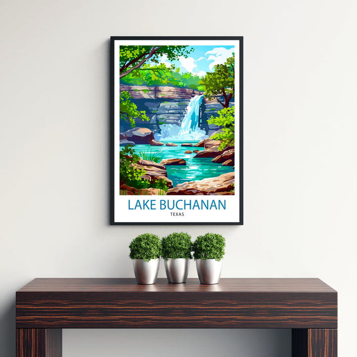 Lake Buchanan Texas Travel Poster