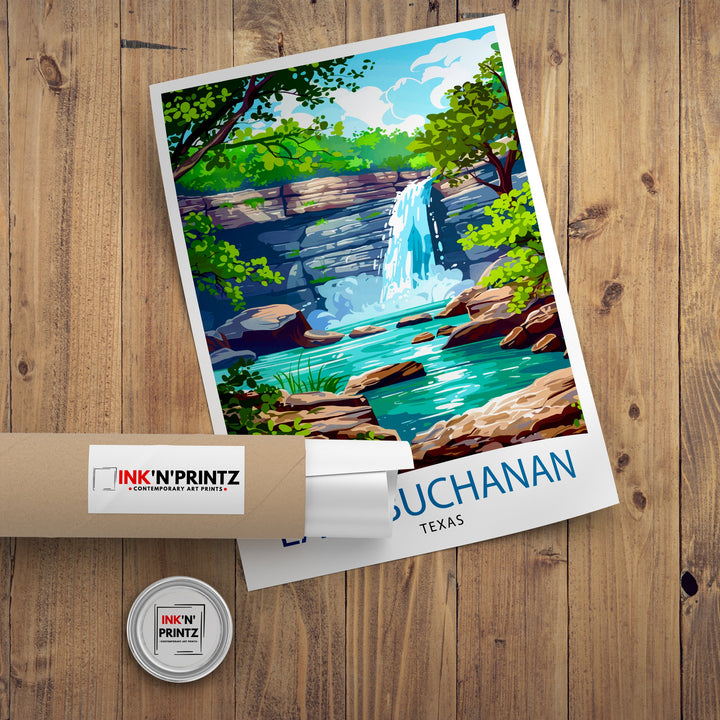 Lake Buchanan Texas Travel Poster