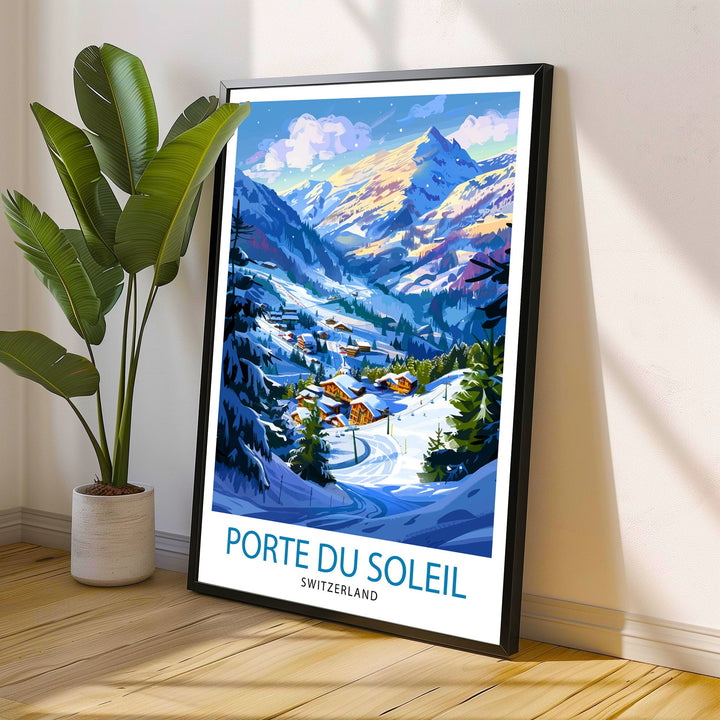 Portes du Soleil France Switzerland Travel Poster