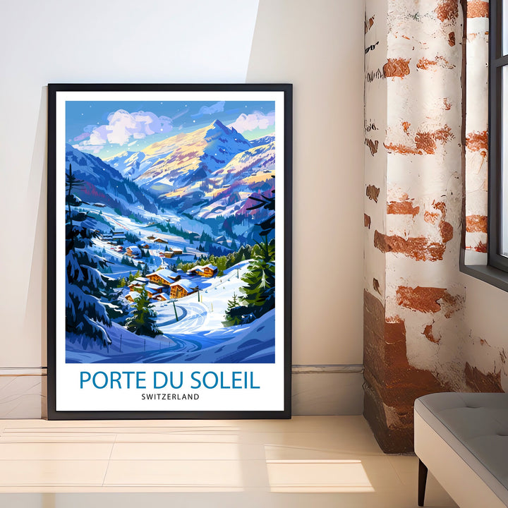 Portes du Soleil France Switzerland Travel Poster