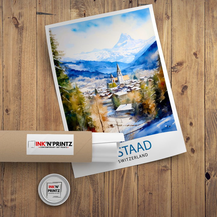 Gstaad Switzerland Travel Poster
