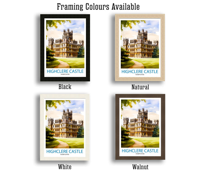 Highclere Castle England Travel Poster