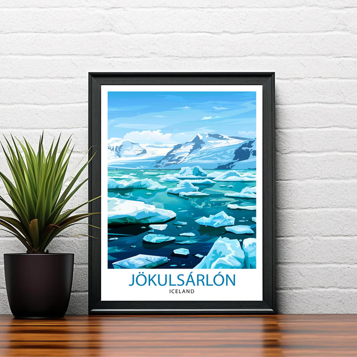 Jokulsarlon Iceland Travel Poster