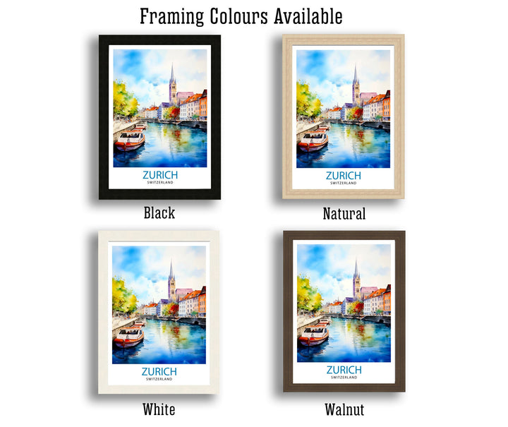 Zurich Switzerland Travel Poster Zurich