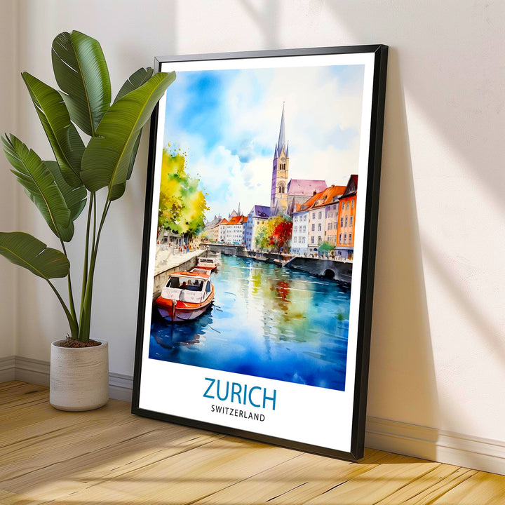 Zurich Switzerland Travel Poster Zurich
