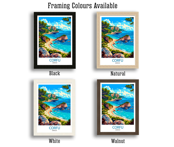 Corfu Greece Travel Poster Corfu Island