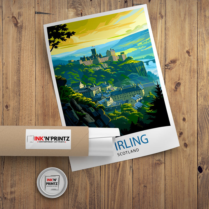 Stirling Scotland Poster Historic City Art Scottish Landmarks Poster Stirling Castle