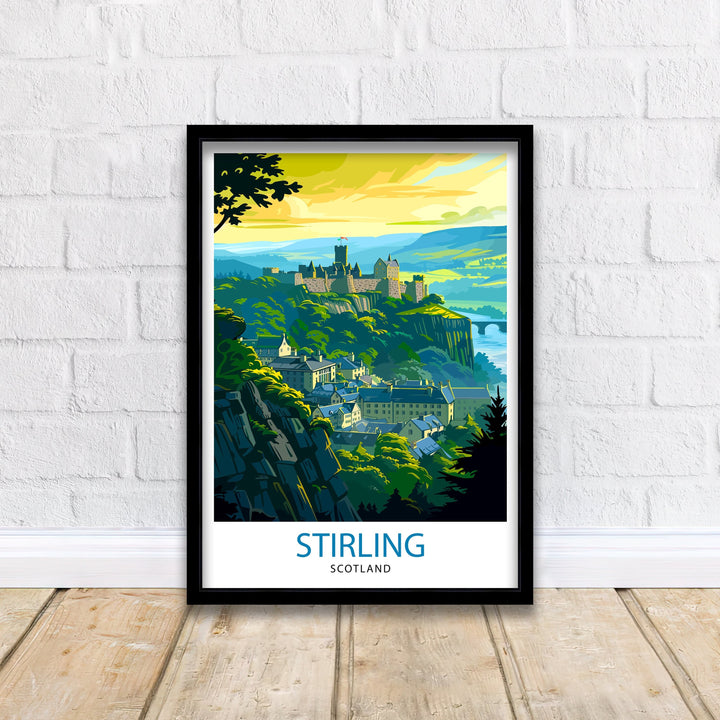 Stirling Scotland Poster Historic City Art Scottish Landmarks Poster Stirling Castle