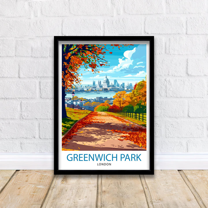 Greenwich Park London Travel Poster