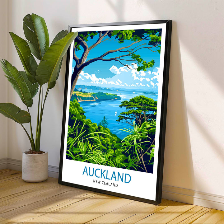 Auckland New Zealand Travel Poster