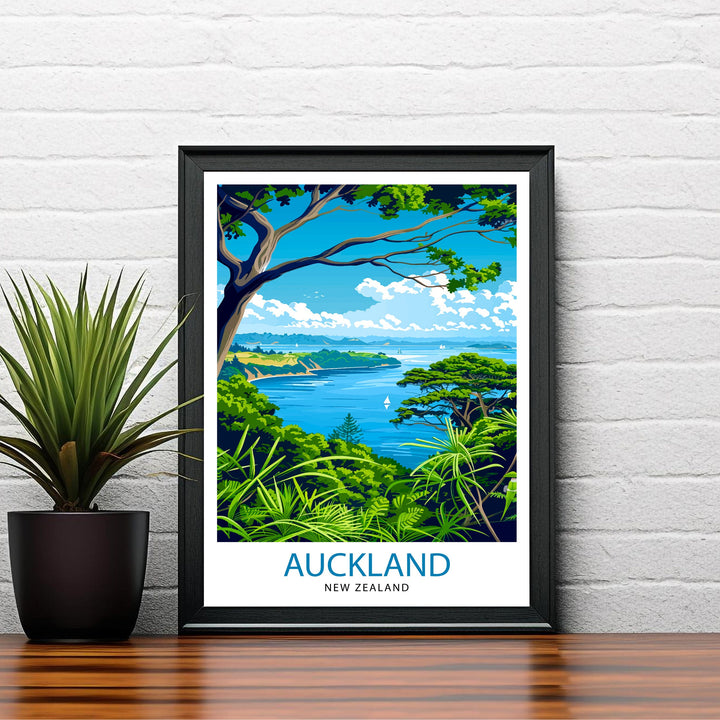 Auckland New Zealand Travel Poster