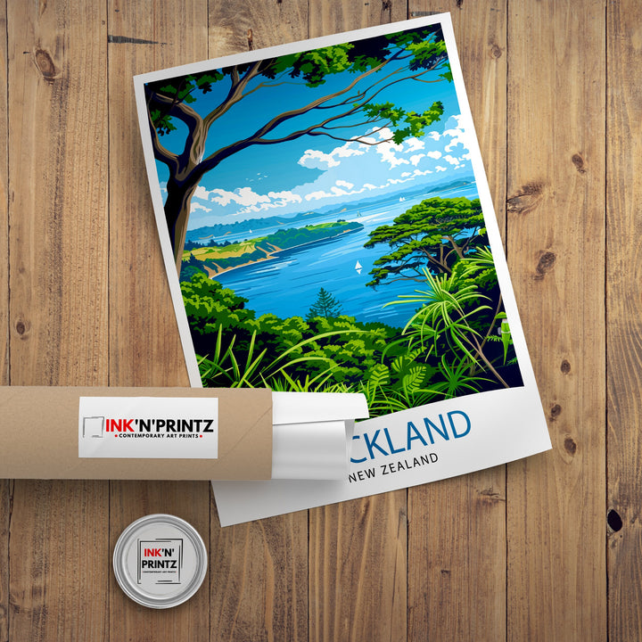 Auckland New Zealand Travel Poster